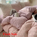 Axyaa Princess Lace Bed 4-Piece Set with Floral Cloud Design