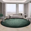 Axyaa Green Plush Round Carpet for Modern Minimalist Home Decor