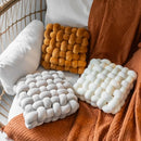 Axyaa Knotted Square Cushion: Nordic Aesthetic Stuffed Pillow for Office Chair Decor and Sleep