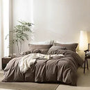 Axyaa Light Chocolate Brown King Size Washed Cotton Duvet Cover