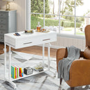 Axyaa Rolling Laptop Desk with Storage Drawers & Wheels - Portable Sofa Side Table