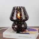 Axyaa Glass LED Mushroom Table Lamp: Korean Ins Style Striped Decor, Cute & Translucent