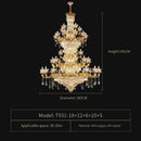 Axyaa All-Copper Crystal Chandelier: Luxurious European Court Style LED Living Room Lamp