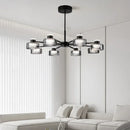 Axyaa Minimalist Circle Glass Chandelier LED Pendant Lights for Home Decor