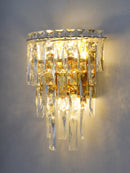 Axyaa Gold/Chrome Crystal Wall Lamps - Modern LED Lights for Interior Decor