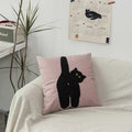Axyaa Embroidered Cat Pillowcase for Sofa Home Decor and Living Room Cushions
