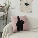 Axyaa Embroidered Cat Pillowcase for Sofa Home Decor and Living Room Cushions