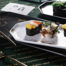 Axyaa Nordic Marble Gold Sushi Plate, Retro Design, Matte Finish