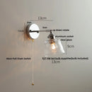 Axyaa Iron Rotate LED Wall Light, Nordic Modern Glass Bedside Lamp