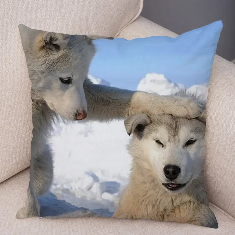 Siberian Husky Pillowcase - Axyaa Animal Cushion Cover, Decor, Cute, Dog Print