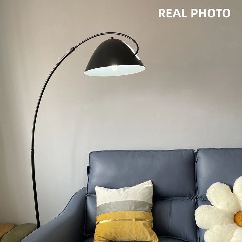 Axyaa Matte Black Fishing Floor Lamp for Luxury Living Room Lighting