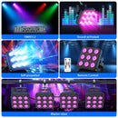 Axyaa 9LED RGBW Par Stage Lights - Remote Control DJ Disco Lighting