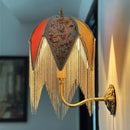 Axyaa Vintage Fabric Tassel LED Wall Lamp – Copper Arm Design