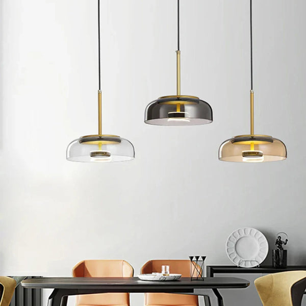 Axyaa Nordic Glass Pendant Light - Modern LED Dining and Bar Lighting