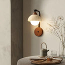 Axyaa Yellow Travertine LED Wall Lamp with White Glass - Modern Nordic Design