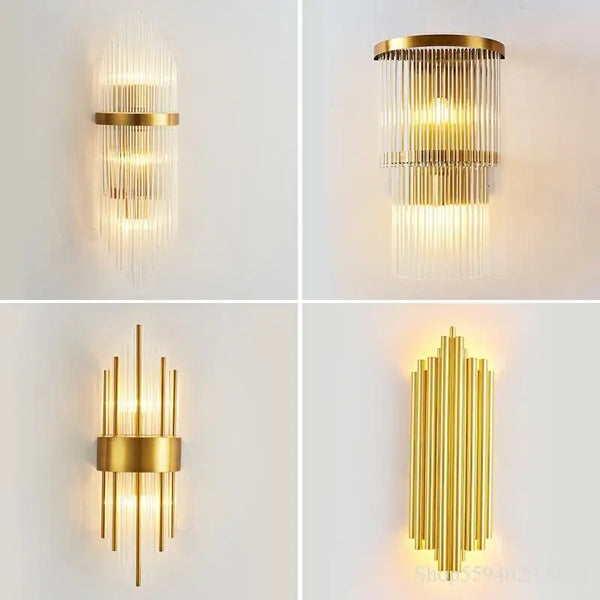 Axyaa Nordic Crystal Wall Lamp: Elegant LED Wall Light for Living Room & Bedroom