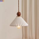 Axyaa Ceramic Wood LED Pendant Lamps | Home Decor Hanging Light Fixtures