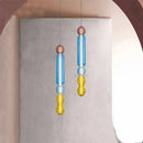 Axyaa Stained Glass Pendant Lamps LED Bar Restaurant Creative Bedside Light Fixtures