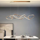 Axyaa Rose Gold LED Chandeliers Circle Rings Hanging Lights Fixtures