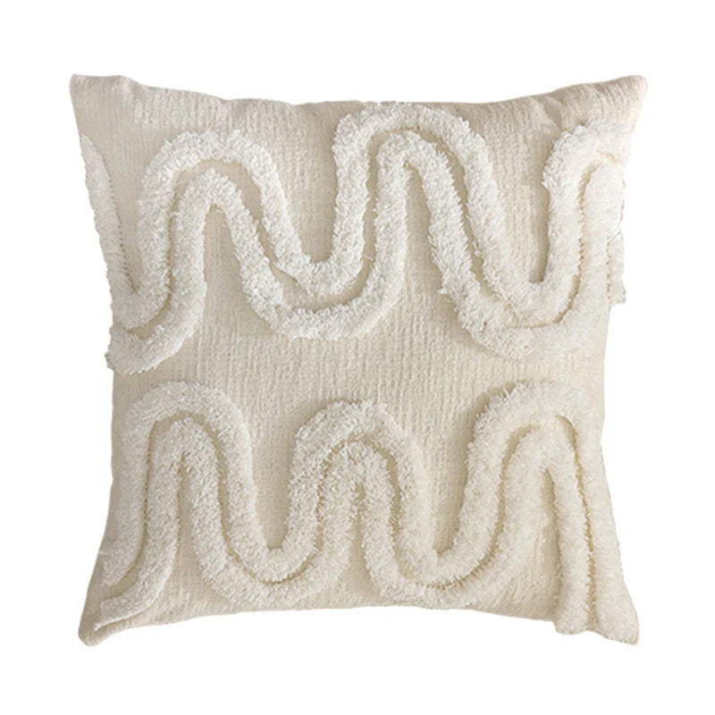 Axyaa Chenille Tufted Cushion Cover - Soft Decorative Pillow for Sofa - Nordic Style