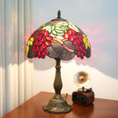 Axyaa 12“ Stained Glass Table Lamp - Bedroom, Living Room, Office Decor