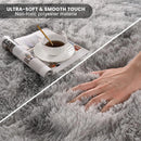 Axyaa Tie-Dye Memory Foam Plush Rug, Light Gray Large Rug for Living Room & Bedroom