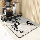 Axyaa Non-slip Coffee Cup Drying Mat, Ancient Style, Absorbent Diatoms Tableware Mat