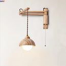 Axyaa Wood Stone LED Wall Lamp with Pull Switch, Stretching and Folding for Home Lighting