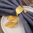 Gold Maple Leaf Napkin Rings by Axyaa - Set of 18 Elegant Metal Holders for Wedding, Party, Dinner