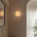 Axyaa Glass Ball LED Wall Lamp - Modern Minimalist Milky White Circular Light