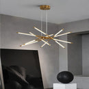 Axyaa Modern Black and Gold LED Chandelier for Home Decor