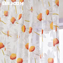 Axyaa White Daisy Sheer Window Curtain Drape for Living Room Floral Home Decor