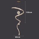 Axyaa Modern Stair Chandelier Pendant Light LED Ceiling Lamp for Living Room