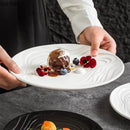 Axyaa Matte Water Ripple Ceramic Plate Steak Pasta Dessert Snack Molecular Cuisine Dish