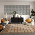 Axyaa Plaid Living Room Rug Nordic Style Large Fluffy Soft Carpet
