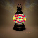 Axyaa Mini Turkish Mosaic Lanterns: Battery Warm Light, Rechargeable LED Camp Lamp