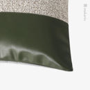 Axyaa Nordic Farmhouse Green Cotton Linen Lumbar Pillow with Metal Buckle
