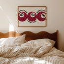 Axyaa Red No.8 Ball Canvas Print Wall Art for Modern Home Decor