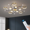 Axyaa LED Smart Remote Control Round Chandelier for Living Room Kitchen Interior Lighting