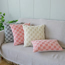Axyaa Sweet Jacquard Plaid Rabbit Pillow Cover for Home Decor