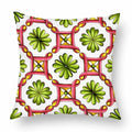 Axyaa Green Leaf Moroccan Flowers Cushion Cover 45X45cm