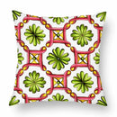 Axyaa Green Leaf Moroccan Flowers Cushion Cover 45X45cm