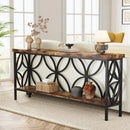 Axyaa Industrial Narrow Sofa Table with Storage, 70.9-Inch Long Entry Console Table
