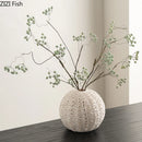 Honeycomb Ceramic Vase with Artificial Flowers for Axyaa Aesthetic Room Decor