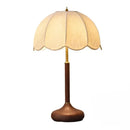 Axyaa Wooden Table Lamp LED Fabric Shade Office Bedroom Decor Light