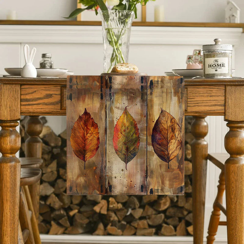 Axyaa Maple Wood Table Runner for Farmhouse Dining Decor