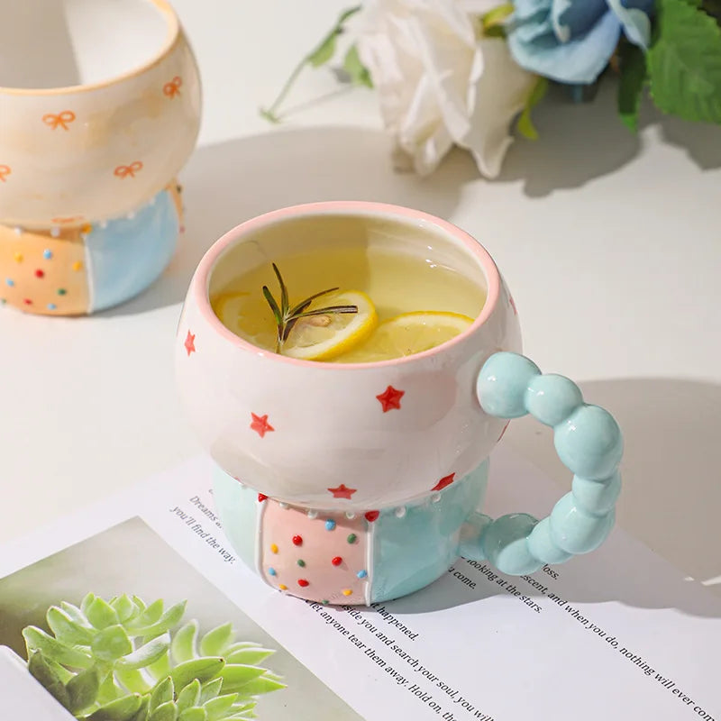 Axyaa Ceramic Sweet Mug, High Color Value Coffee Cup, Breakfast Milk Tea Juice Cup