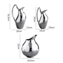 Axyaa Silver Ceramic Vase: Nordic Design Dried Flower Ornaments, Living Room Decoration