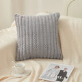 Axyaa Striped Faux Rabbit Fur Pillowcase Cojines - Modern Nordic Solid Color