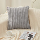 Axyaa Striped Faux Rabbit Fur Pillowcase Cojines - Modern Nordic Solid Color